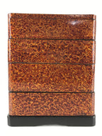 Japanese Lacquerware Tsugaru-Nuri Wooden Bento Box 4 Tier Vtg Jubako JB80