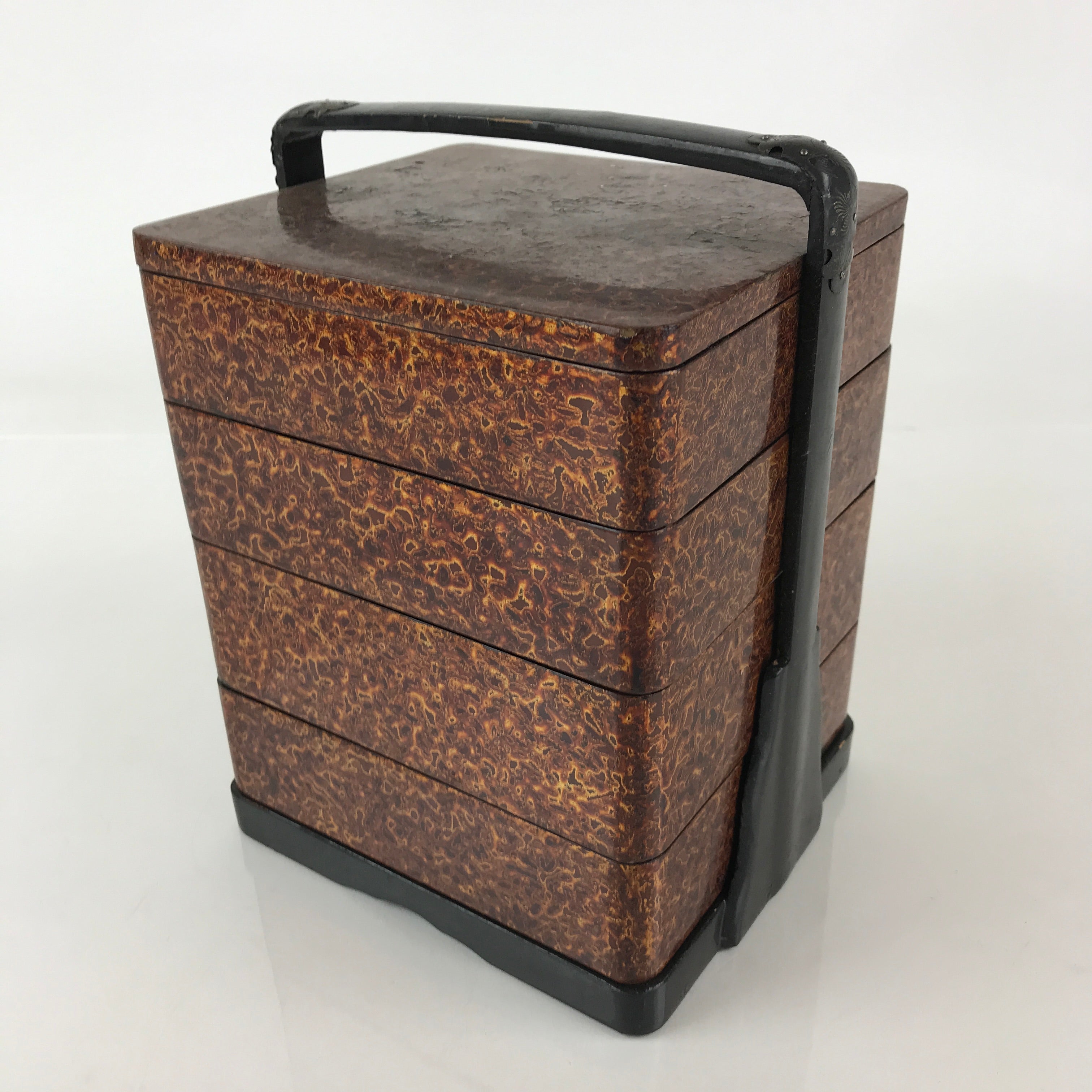 Japanese Lacquerware Tsugaru-Nuri Wooden Bento Box 4 Tier Vtg Jubako JB80