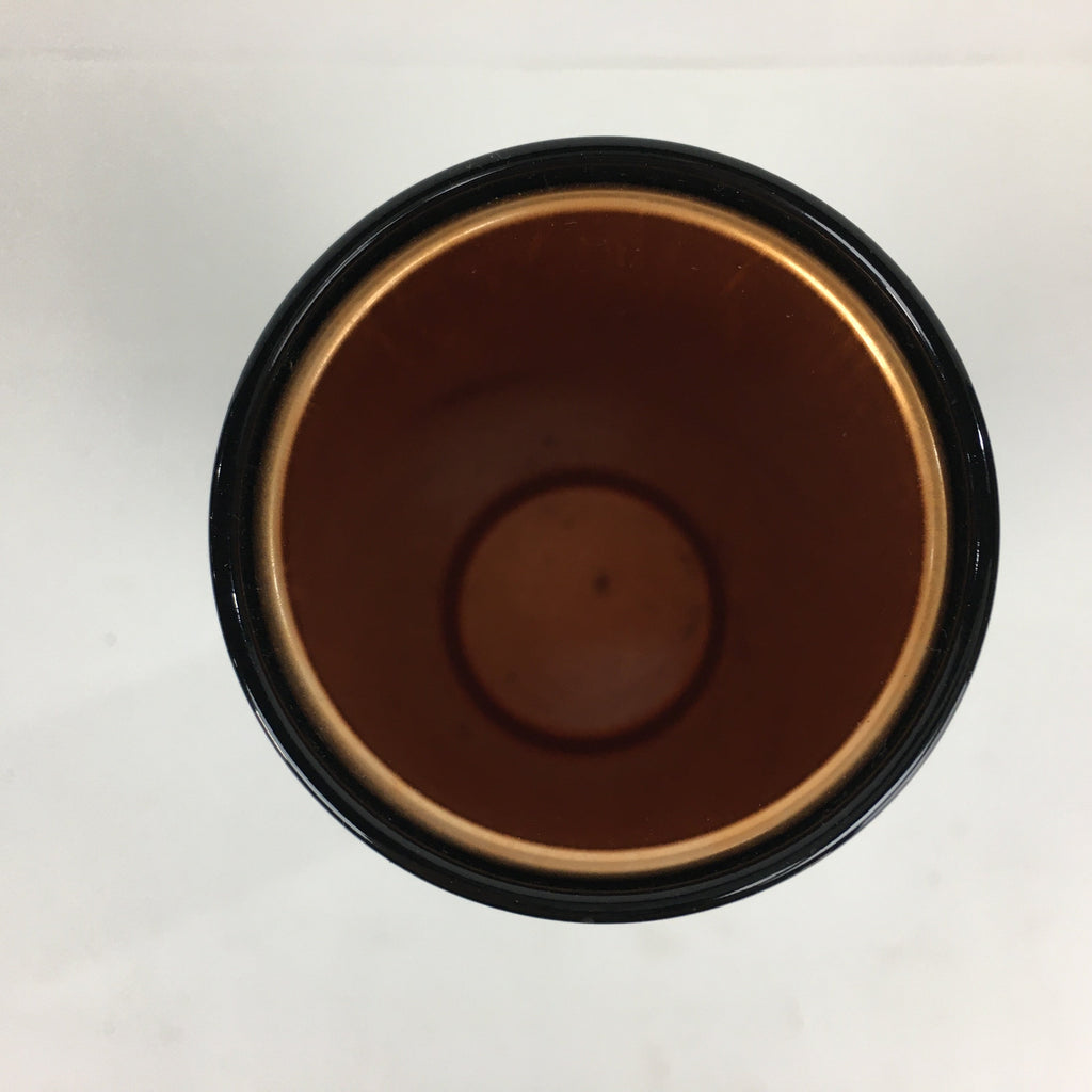 Japanese Lacquerware Wajima-Nuri Flower Vase Vtg Ikebana Kabin Black FV941