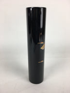 Japanese Lacquerware Wajima-Nuri Flower Vase Vtg Ikebana Kabin Black FV941