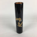 Japanese Lacquerware Wajima-Nuri Flower Vase Vtg Ikebana Kabin Black FV941