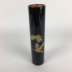 Japanese Lacquerware Wajima-Nuri Flower Vase Vtg Ikebana Kabin Black FV941