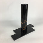 Japanese Lacquerware Wajima-Nuri Flower Vase Vtg Ikebana Kabin Black FV943