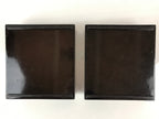Japanese Lacquerware Wooden Bento Box 4 Tier Vtg Black Lidded Box Jubako JB81