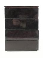Japanese Lacquerware Wooden Bento Box 4 Tier Vtg Black Lidded Box Jubako JB81