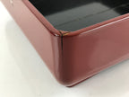 Japanese Lacquerware Wooden Bento Box Red 2 Tier Vtg Jubako Raden Crane JB79