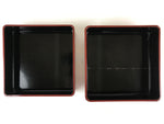 Japanese Lacquerware Wooden Bento Box Red 2 Tier Vtg Jubako Raden Crane JB79