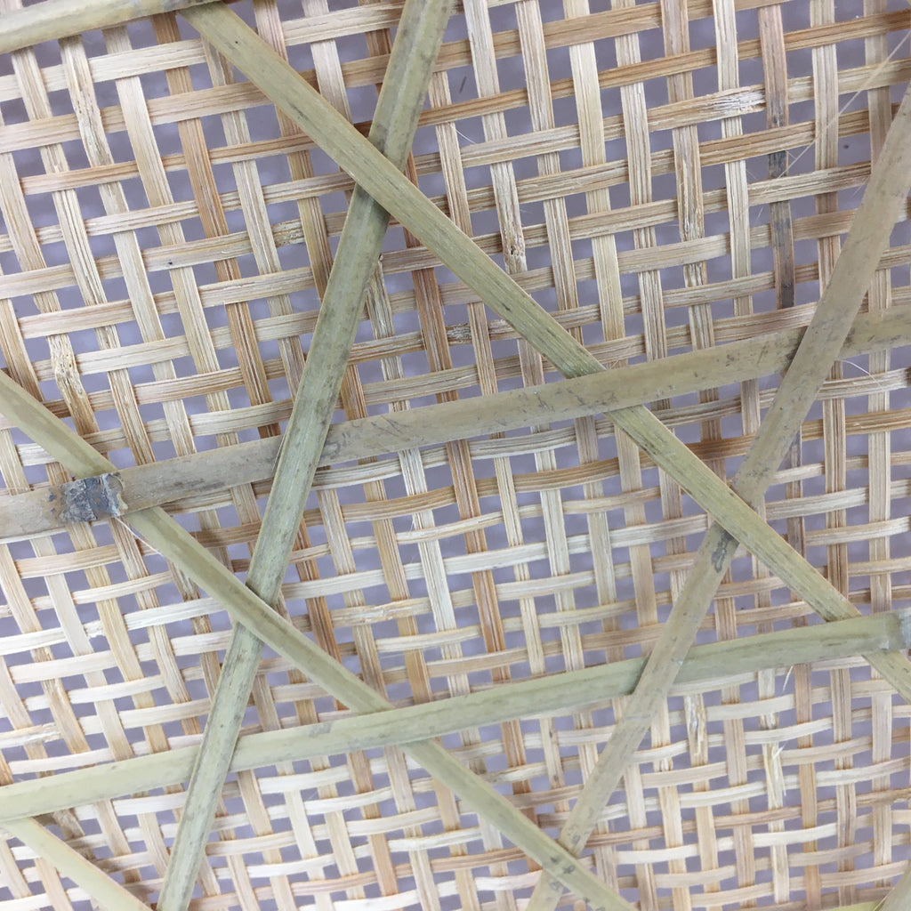 Japanese Large Bamboo Drying Basket Vtg Natural Round Kago Zaru 52 cm Wide B158
