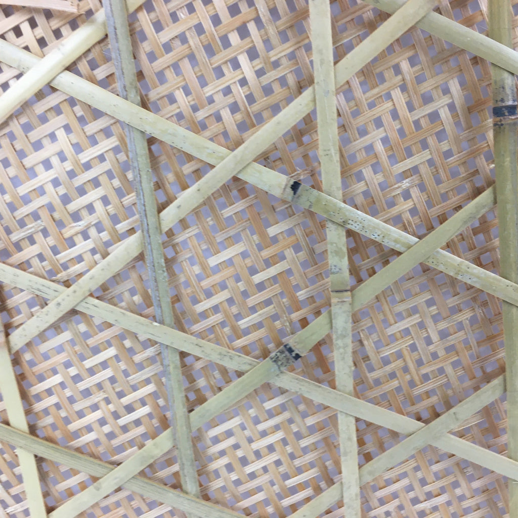 Japanese Large Bamboo Drying Basket Vtg Natural Round Kago Zaru 53cm Wide B157