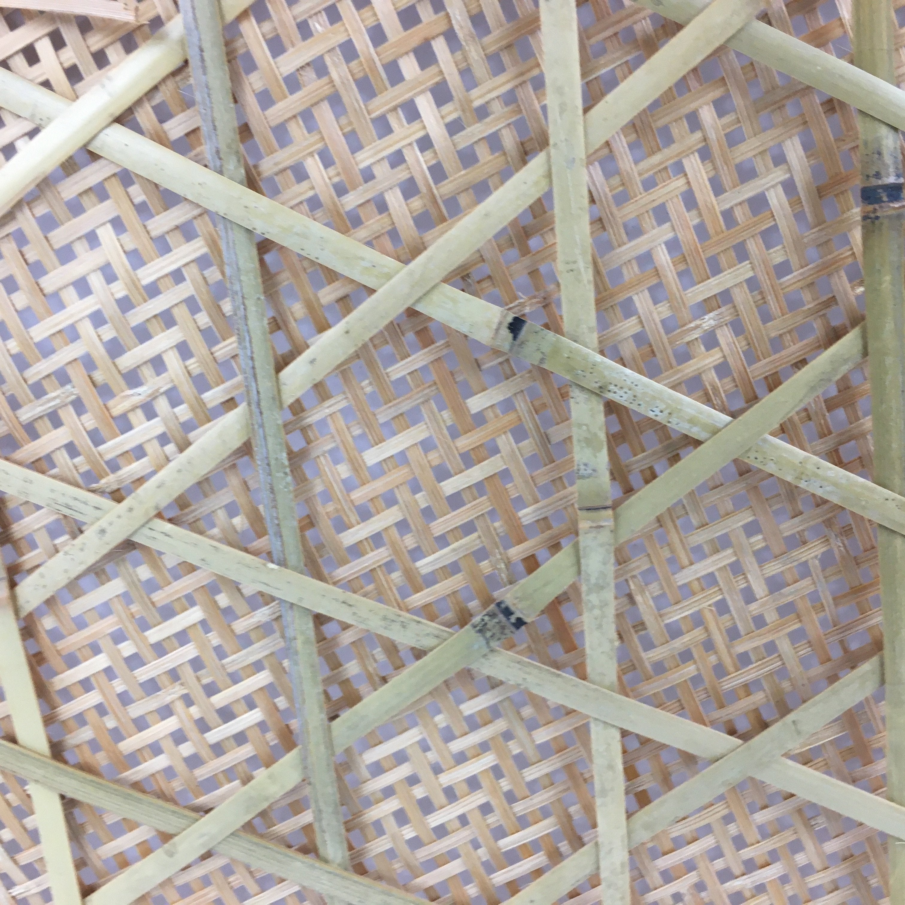 Japanese Large Bamboo Drying Basket Vtg Natural Round Kago Zaru 53cm Wide B157