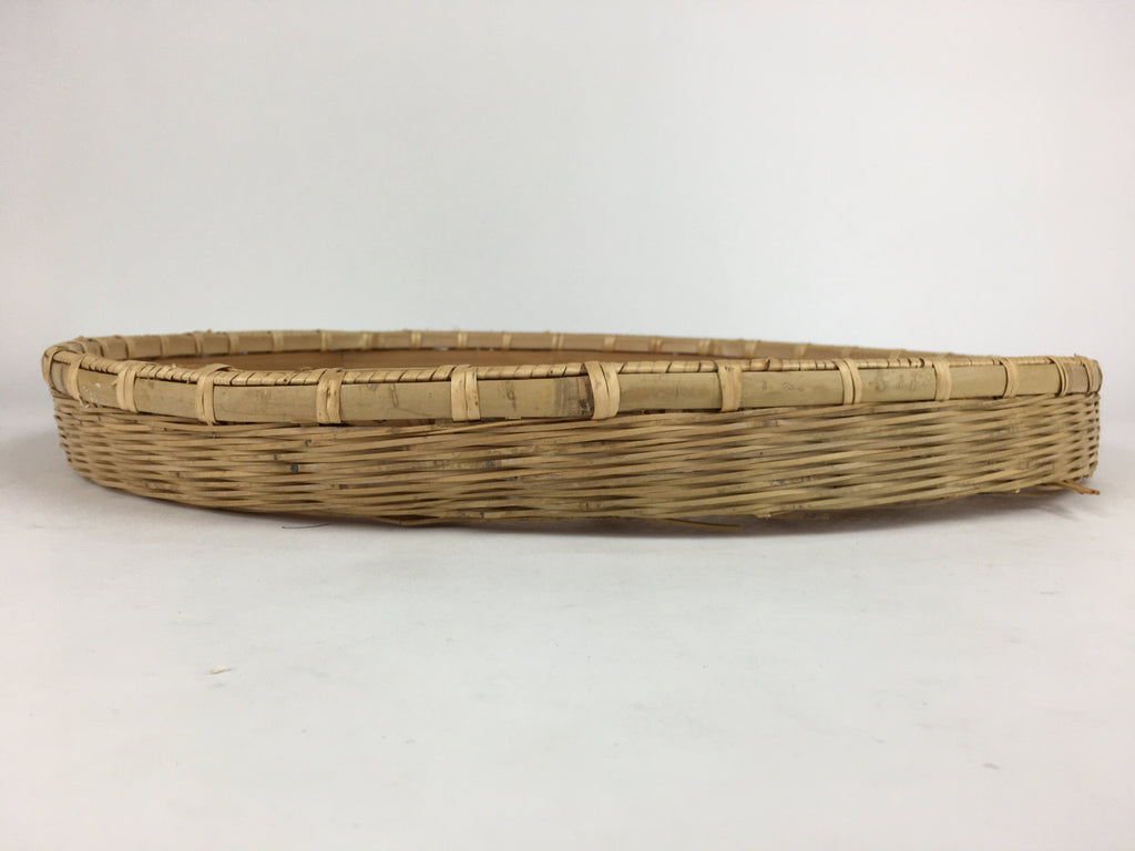 Japanese Large Bamboo Drying Basket Vtg Natural Round Kago Zaru 53cm Wide B157
