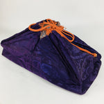 Japanese Large Storage Bag Vtg Kimono Carry Bag Hard Bottom Plate Purple KB21