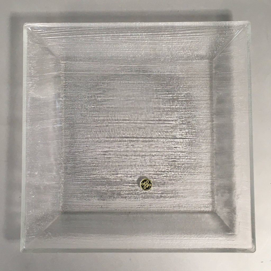 Japanese Lead Glass Plate Vtg Square Line Hoya PX510