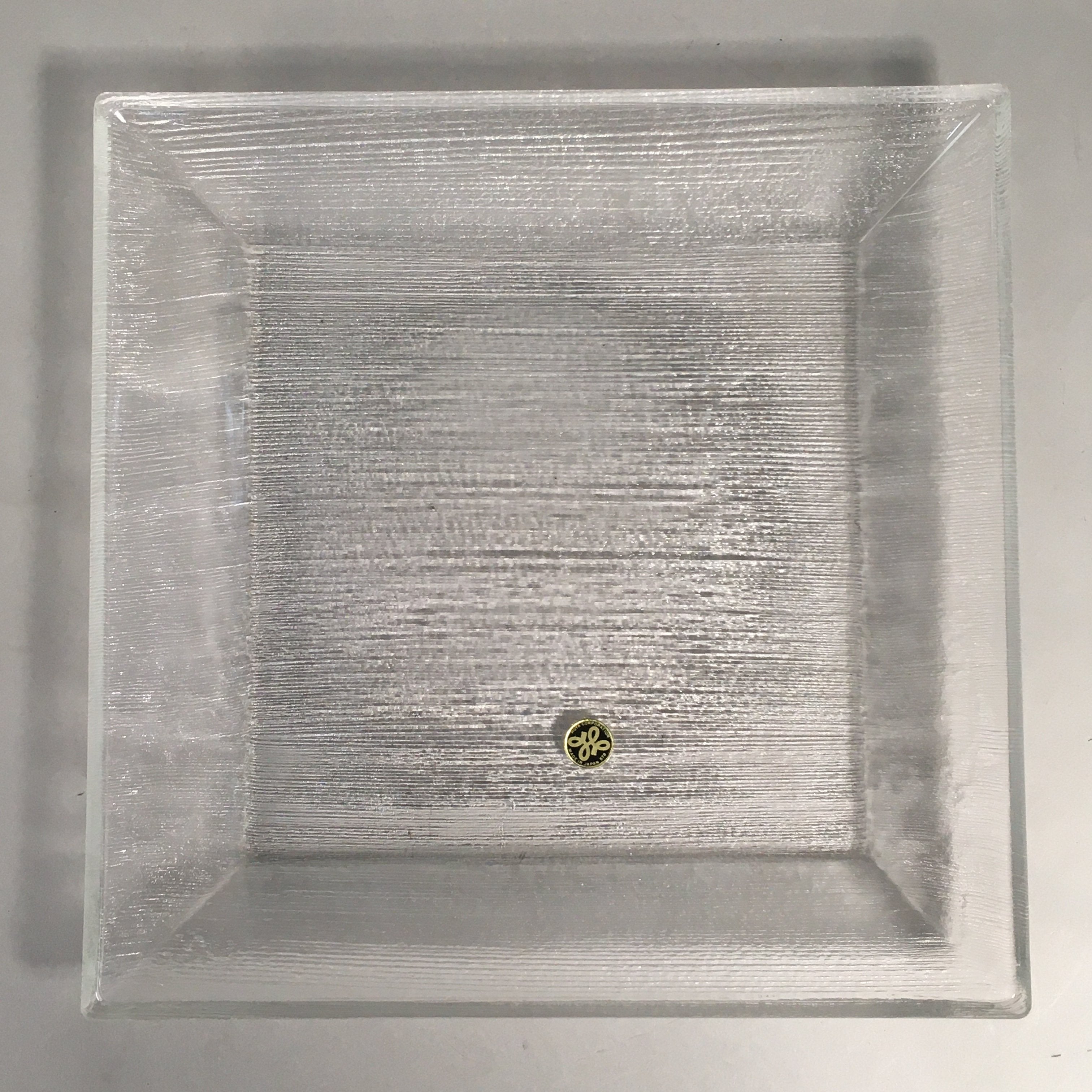 Japanese Lead Glass Plate Vtg Square Line Hoya PX510