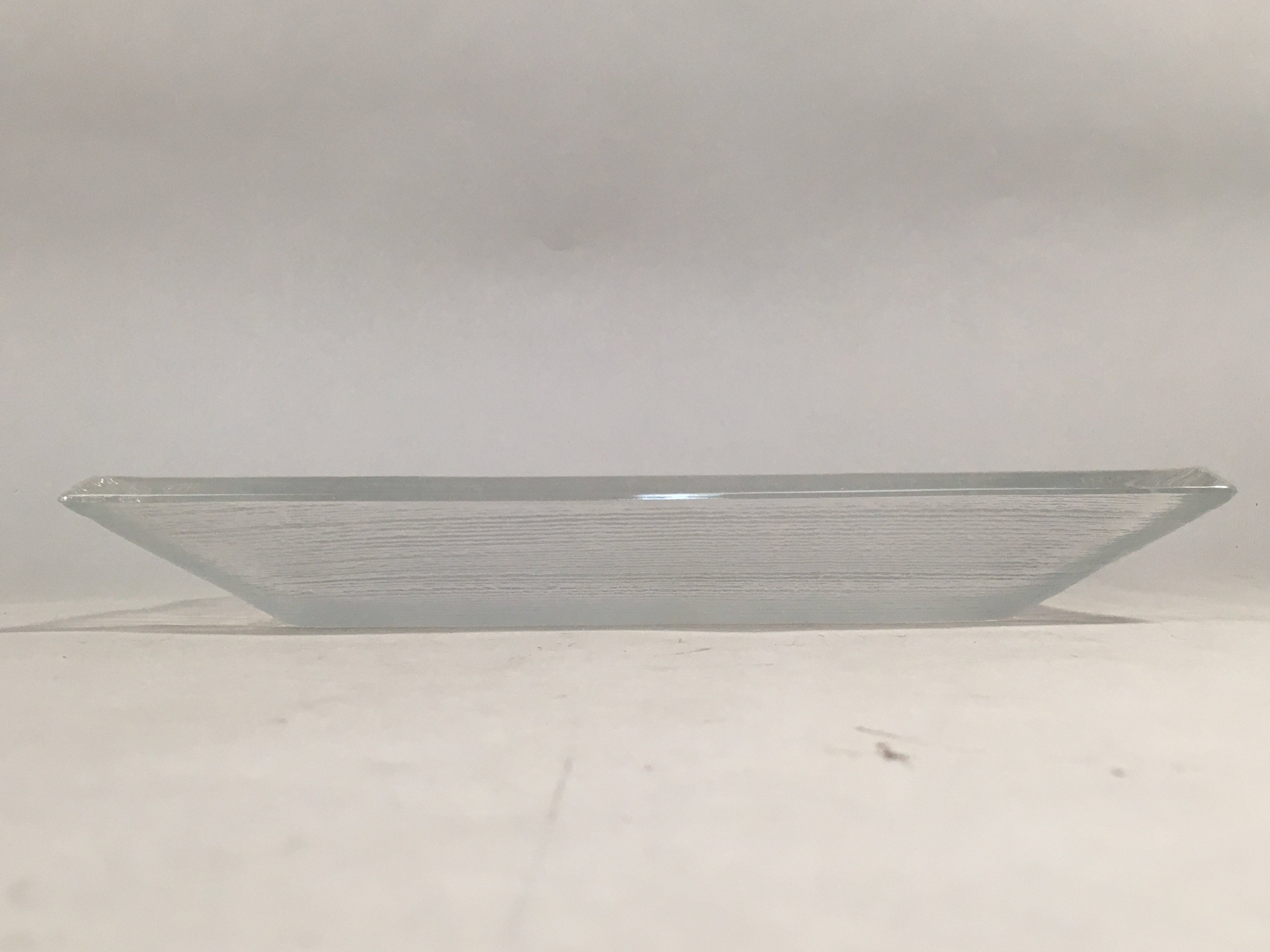 Japanese Lead Glass Plate Vtg Square Line Hoya PX510