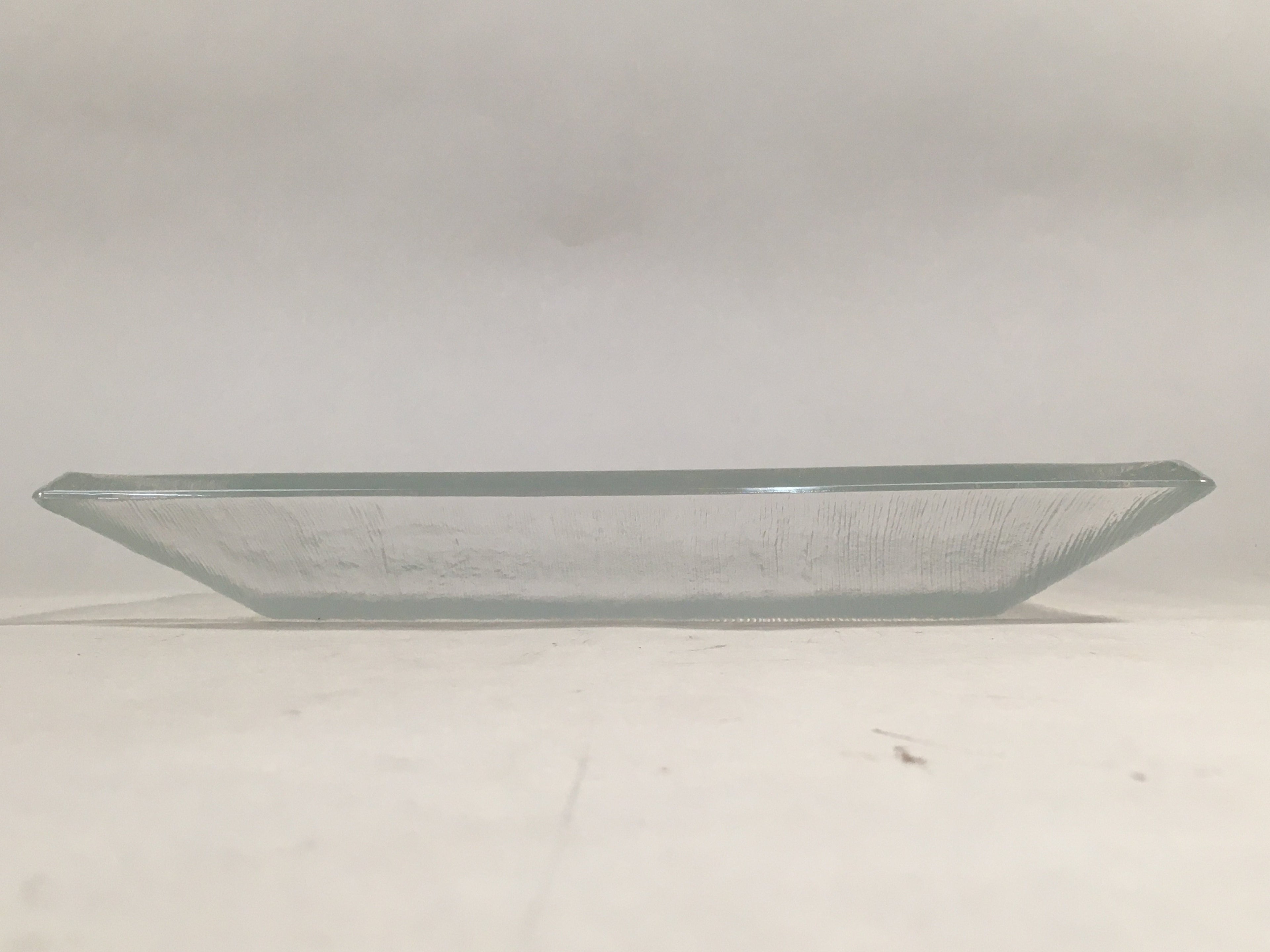 Japanese Lead Glass Plate Vtg Square Line Hoya PX510