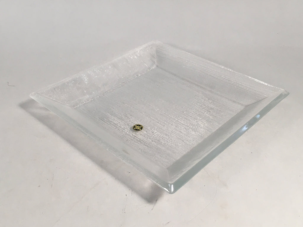 Japanese Lead Glass Plate Vtg Square Line Hoya PX510