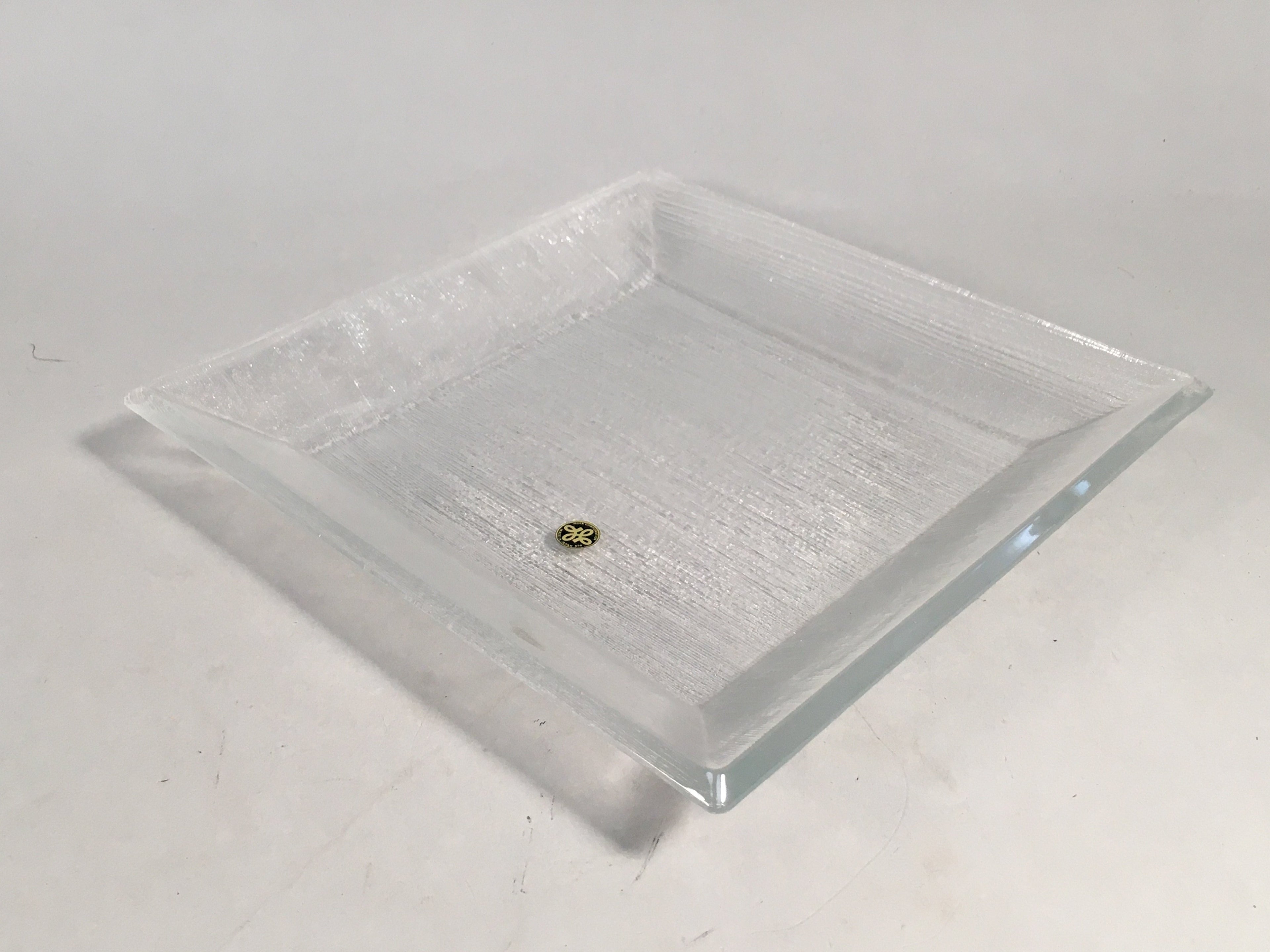 Japanese Lead Glass Plate Vtg Square Line Hoya PX510