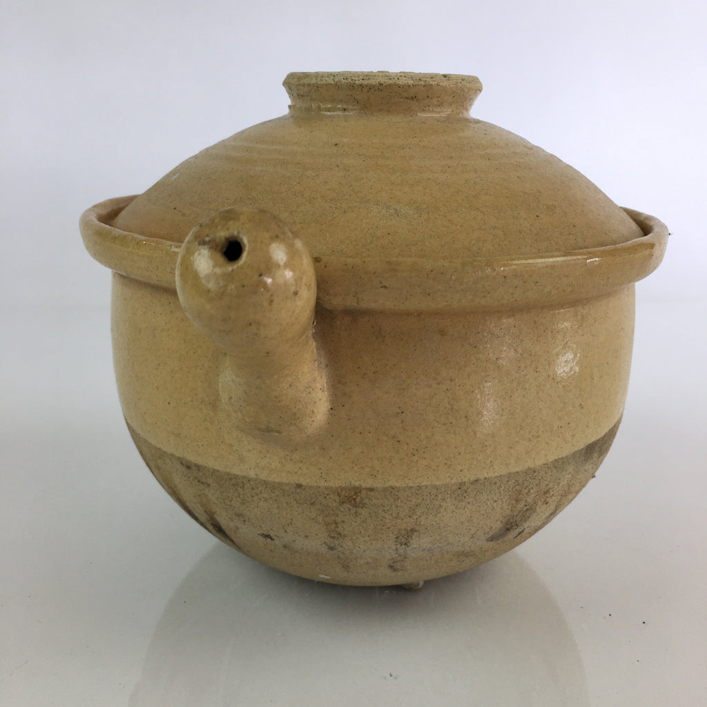 Japanese Lidded Ceramic Pot Donabe Vtg Spout And Handle Nabe Pot Pottery PY59