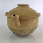 Japanese Lidded Ceramic Pot Donabe Vtg Spout And Handle Nabe Pot Pottery PY59