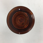 Japanese Lidded Glass Medicine Bottle Vtg Amber Color Glass 10.5 cm Vase MB10