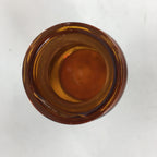 Japanese Lidded Glass Medicine Bottle Vtg Amber Color Glass 10.5 cm Vase MB10