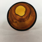 Japanese Lidded Glass Medicine Bottle Vtg Amber Color Glass 10.5 cm Vase MB10