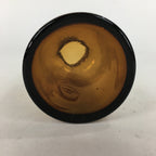 Japanese Lidded Glass Medicine Bottle Vtg Amber Color Glass 10.5 cm Vase MB12