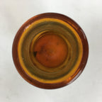 Japanese Lidded Glass Medicine Bottle Vtg Amber Color Glass 11 cm Vase MB11
