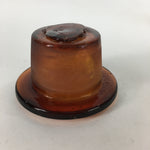 Japanese Lidded Glass Medicine Bottle Vtg Amber Color Glass 11 cm Vase MB6