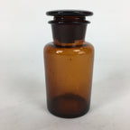 Japanese Lidded Glass Medicine Bottle Vtg Amber Color Glass 11 cm Vase MB9