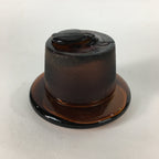 Japanese Lidded Glass Medicine Bottle Vtg Amber Color Glass 11 cm Vase MB9