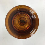 Japanese Lidded Glass Medicine Bottle Vtg Amber Color Glass 13.5 cm Vase MB7