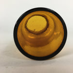 Japanese Lidded Glass Medicine Bottle Vtg Amber Color Glass 13.5 cm Vase MB7