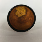Japanese Lidded Glass Medicine Bottle Vtg Amber Color Glass 8.5 cm Vase MB14