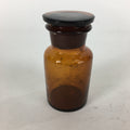 Japanese Lidded Glass Medicine Bottle Vtg Amber Color Glass 8.5 cm Vase MB14