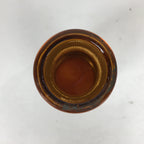 Japanese Lidded Glass Medicine Bottle Vtg Amber Color Glass 8.5 cm Vase MB15