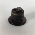 Japanese Lidded Glass Medicine Bottle Vtg Amber Color Glass 8.5 cm Vase MB15