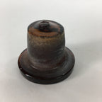 Japanese Lidded Glass Medicine Bottle Vtg Amber Color Glass 8.5 cm Vase MB17