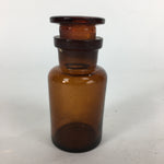 Japanese Lidded Glass Medicine Bottle Vtg Amber Color Glass 9 cm Vase MB16