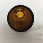 Japanese Lidded Glass Medicine Bottle Vtg Amber Color Glass 9 cm Vase MB16