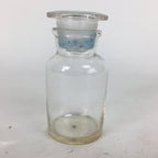 Japanese Lidded Glass Medicine Bottle Vtg Clear Color Glass 10.5 cm Vase MB21