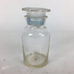 Japanese Lidded Glass Medicine Bottle Vtg Clear Color Glass 10.5 cm Vase MB21