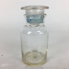 Japanese Lidded Glass Medicine Bottle Vtg Clear Color Glass 10.5 cm Vase MB21