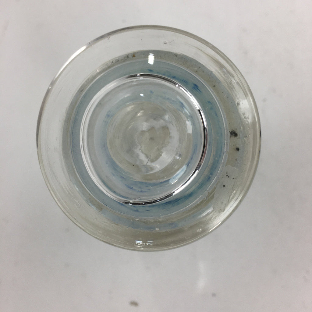 Japanese Lidded Glass Medicine Bottle Vtg Clear Color Glass 10.5 cm Vase MB21