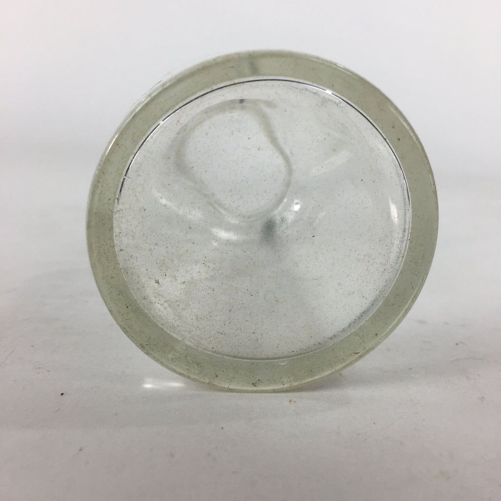 Japanese Lidded Glass Medicine Bottle Vtg Clear Color Glass 10.5 cm Vase MB21