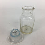 Japanese Lidded Glass Medicine Bottle Vtg Clear Color Glass 10.5 cm Vase MB21