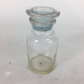 Japanese Lidded Glass Medicine Bottle Vtg Clear Color Glass 10.5 cm Vase MB21