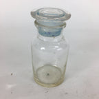 Japanese Lidded Glass Medicine Bottle Vtg Clear Color Glass 10.5 cm Vase MB21