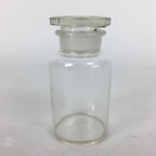 Japanese Lidded Glass Medicine Bottle Vtg Clear Color Glass 10.5 cm Vase MB22